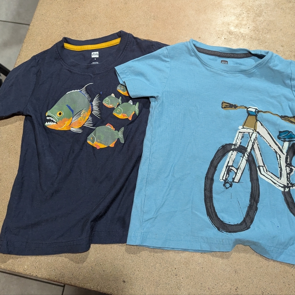 Tea Collection Navy and Light Blue Graphic Tees